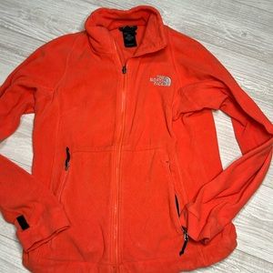 The north face orange fleece jacket womens medium